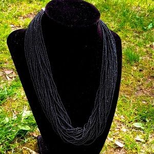 Majestic black onyx multi-strand necklace